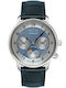 Zeppelin Mens Ανδρικό Ρολόι 35mm Μπαταρίας με Γαλάζιο Δερμάτινο Λουράκι