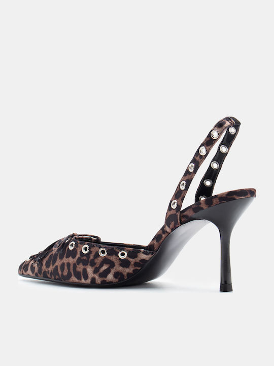 Luigi Pointed Toe Brown Heels with Strap