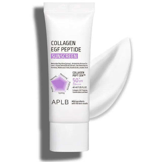 APLB Collagen Egf Peptide Αντηλιακή Κρέμα Προσώπου SPF50+ 40ml
