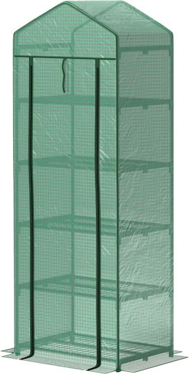 Outsunny Mini Greenhouse Flowers or Vegetables Steel Plastic 69l x 49w x 193h cm Green