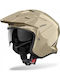 Airoh Kombakt Moka Glow Gloss Motorcycle Helmet Jet ECE 22.06 1150gr with Sunvisor