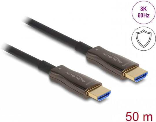 Delock Aktives Optisches HDMI-Kabel 8k60Hz/4k144Hz Metallischer Schutz T-t 50m Delock 86034