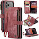 Caseme Multifunktionale Brieftasche Leder Burgu...