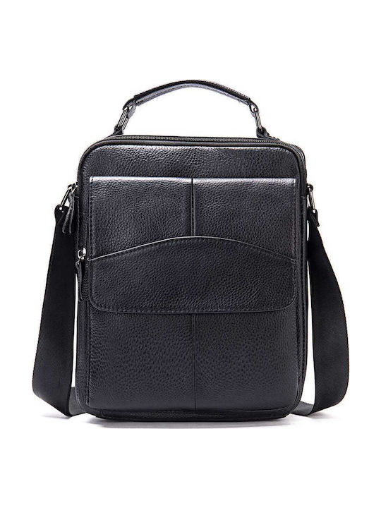 Leather Men's Shoulder / Crossbody Bag Black