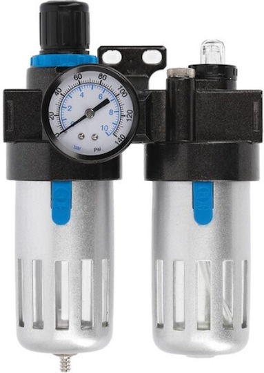 Filtru Aer Regulator Rezervor Ulei Hogert 1/4 9 Bar 90cm3/60cm3