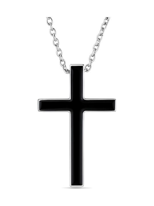 Xrisokosmima Men's Cross from Steel with Chain