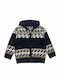 Kids Cardigan Knitted with Hood Navy Blue