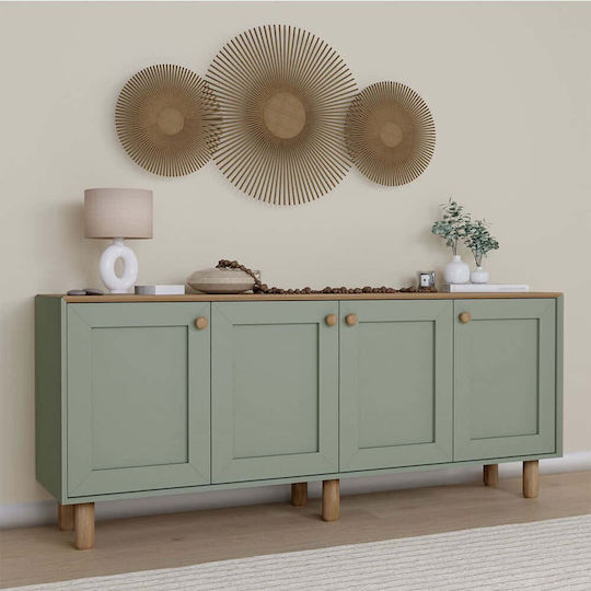 Μπουφές Bohemian Ξύλινος Green-oak 180x40x75cm Μπουφές Bohemian Ξύλινος Green-oak 180x40x75cm