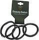 Beauty Salon Spiral Hair Elastics Black Set of 4 Pieces