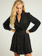 Mini Shirt Dress Dress Black