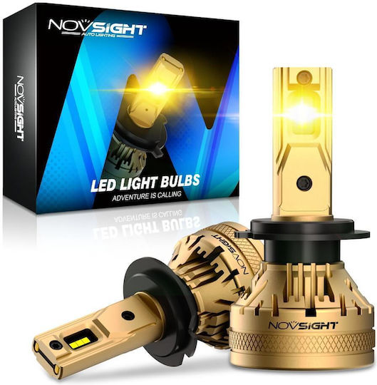 NovSight Λάμπες Αυτοκινήτου & Μοτοσυκλέτας H7 LED 3000K Θερμό Λευκό 12-24V 120W 2τμχ