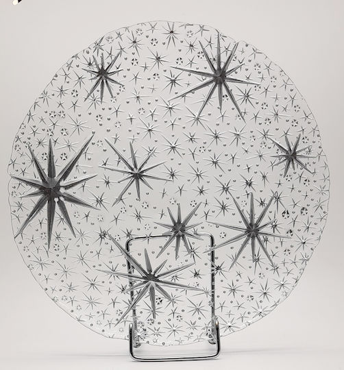 HFA Christmas Platter Glass Transparent D28cm.