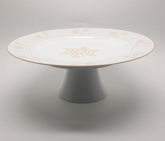 Christinholm Ornament de masă de Crăciun Stand de tort De porțelan Alb D31cm.
