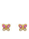 Savvas Design Kids Earrings Studs Butterflies from Gold 14K