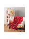 Kentia Snow Furry Sofa Blanket 130x170cm Red