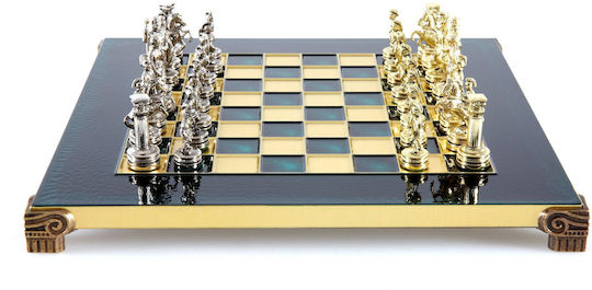 Schach Handgefertigt Kupfer Metall Griechisch-Römische Periode Gold Silber Spielfiguren 28x28cm