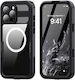 Redpepper 360 Full Cover Σιλικόνης Αδιάβροχο Μαύρο (iPhone 16 Pro Max)