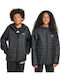 Kids' Sports Jacket with Hood Black Padded