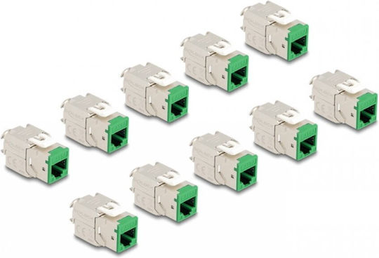 Delock Set 10 Pcs Rj45 Lsa Cat.6a Keystone Module Toolfree Green Delock 88116