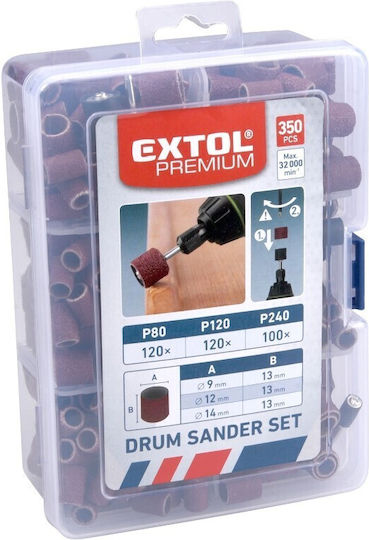 Set 350 Stück Extol Premium Mini Schleifkörner Mini Bohrmaschine