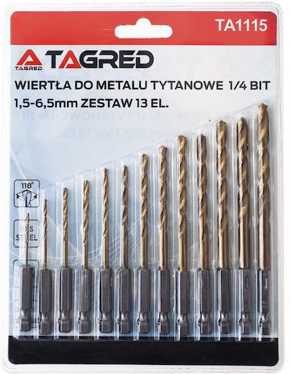 Tagred Burghiu HSS Titan cu Tija Hexagonală pentru Lemn και Metal 6.5mm