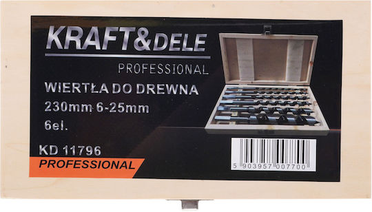 Kraft & Dele Set 8 Burghie HSS pentru Lemn και Metal