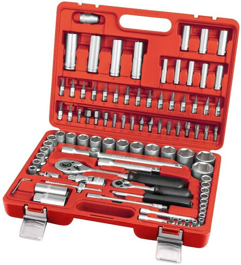Set Chei Tubulare Bit Extol 4 32 Mm 1/4" 1/2" Cr-v 94 Bucăți