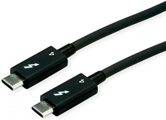 Roline Thunderbolt 4 Cable Roline 11.02.9044 USB Type-C Passive 8K 60Hz 40Gb 100W T-T 0.8m Black