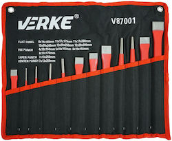 Set Punches Chisels Verke 12 Stück Qualitätsstahl V87001
