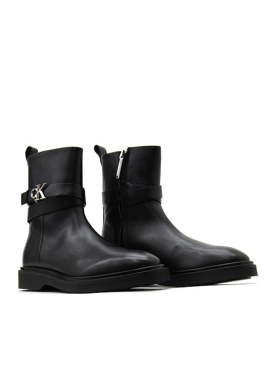 Leather Women's Ankle Boots Black