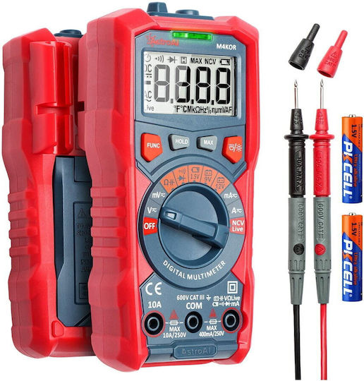 Astroai Multimetru Digital Astroai M4kor Trms 4000 Ohmmetru Voltmetru 1.5v 9v 12v Măsurare Fără Contact Lanternă