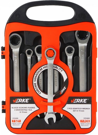 Set Chei Poligonale Germane Inel Cu Clichet 7 Bucăți 8-19 Mm V35400 Verke