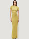 High-waisted Maxi Skirt Yellow