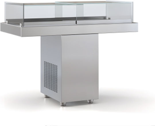 Refrigerated Display Case Preservation Sliding Overlapping Glasses 120x92x120cm Indo Psar120epl