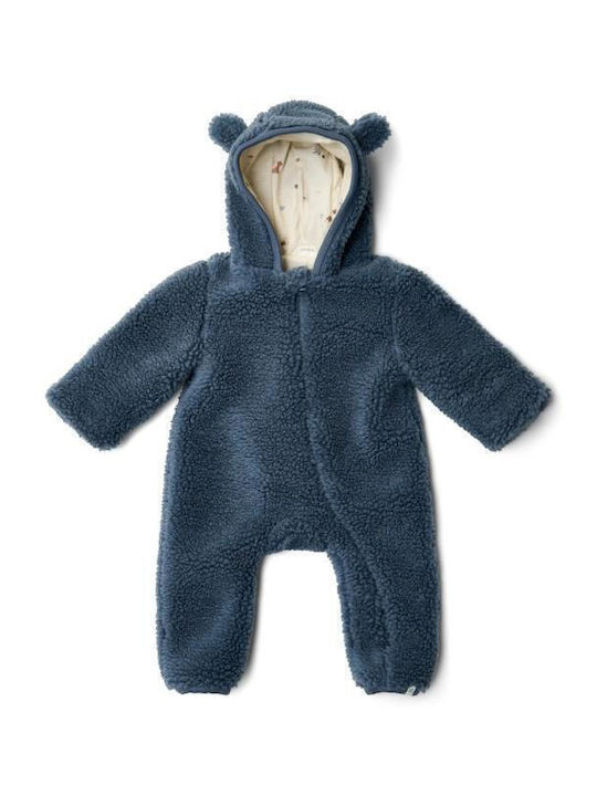 Little Dutch Teddy Baby Bodysuit for Going Out Long-Sleeved Stone Blue