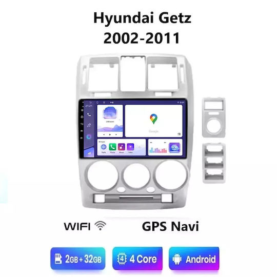 Car Audio System for Hyundai Getz 2002-2011 (Bluetooth/USB/WiFi/GPS/Apple-Carplay/Android-Auto) with Touch Screen 9"