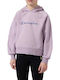 Fleece Kinder-Sweatshirt mit Lila Kapuze Hooded Sweatshirt