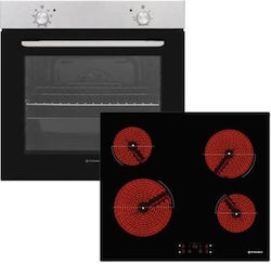 Pyramis Άνω Πάγκου με Κεραμικές Εστίες Inox PO78010008SIX + PHC62430FMB