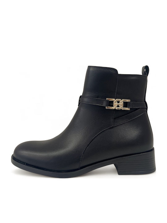 Ragazza Leder Stiefeletten Damen Schwarz