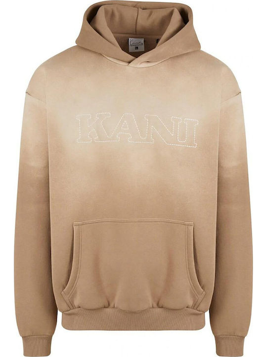 Retro Men's Sweatshirt with Hood Brown