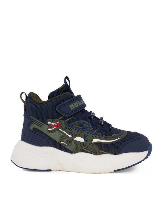 Spinosauro Kids Sneakers High Anatomic with Scratch & Lights Blue