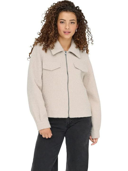 Women's Long Lifestyle Jacket for Winter Beige