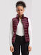 Damen Ärmellos Puffer Jacke für Winter Wine Red