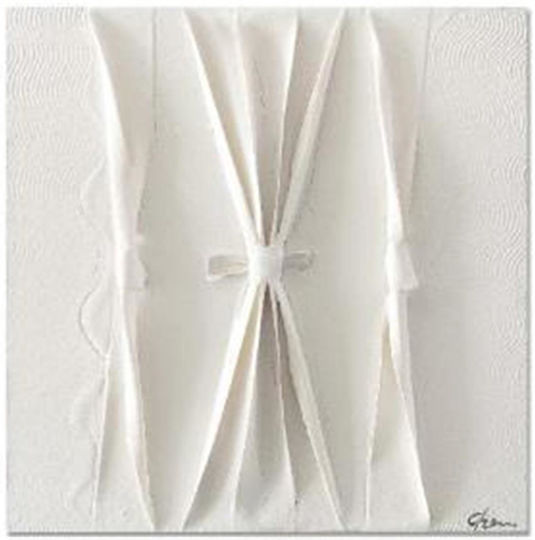 Πίνακας Λευκός Υφασμάτινα Δεσίματα 60x60cm