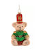 Hanging Christmas Tree Ornament Rabbit Glass White