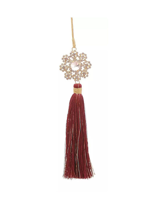 Hanging Flower Crystal Red Christmas Tree Ornament