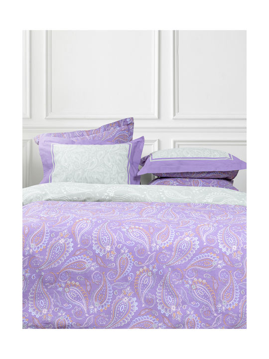 Nima Flow Pillowcase Set Oxford Lilac, Green 52x72cm.