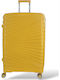 Playful Bags Large Travel Suitcase Hard Yellow with 4 Wheels Height 75cm