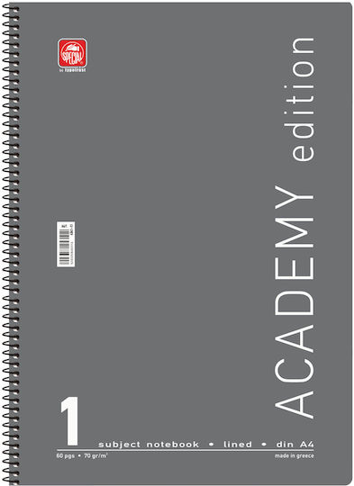 Typotrust Spiral Heft Geregelt A4 30 Blätter Academy Gray 1Stück