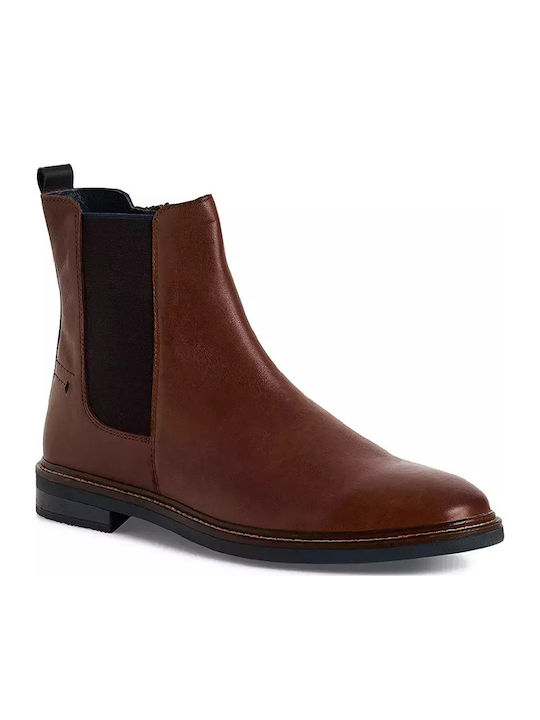 Leather Tabac Brown Men's Boots with Zipper